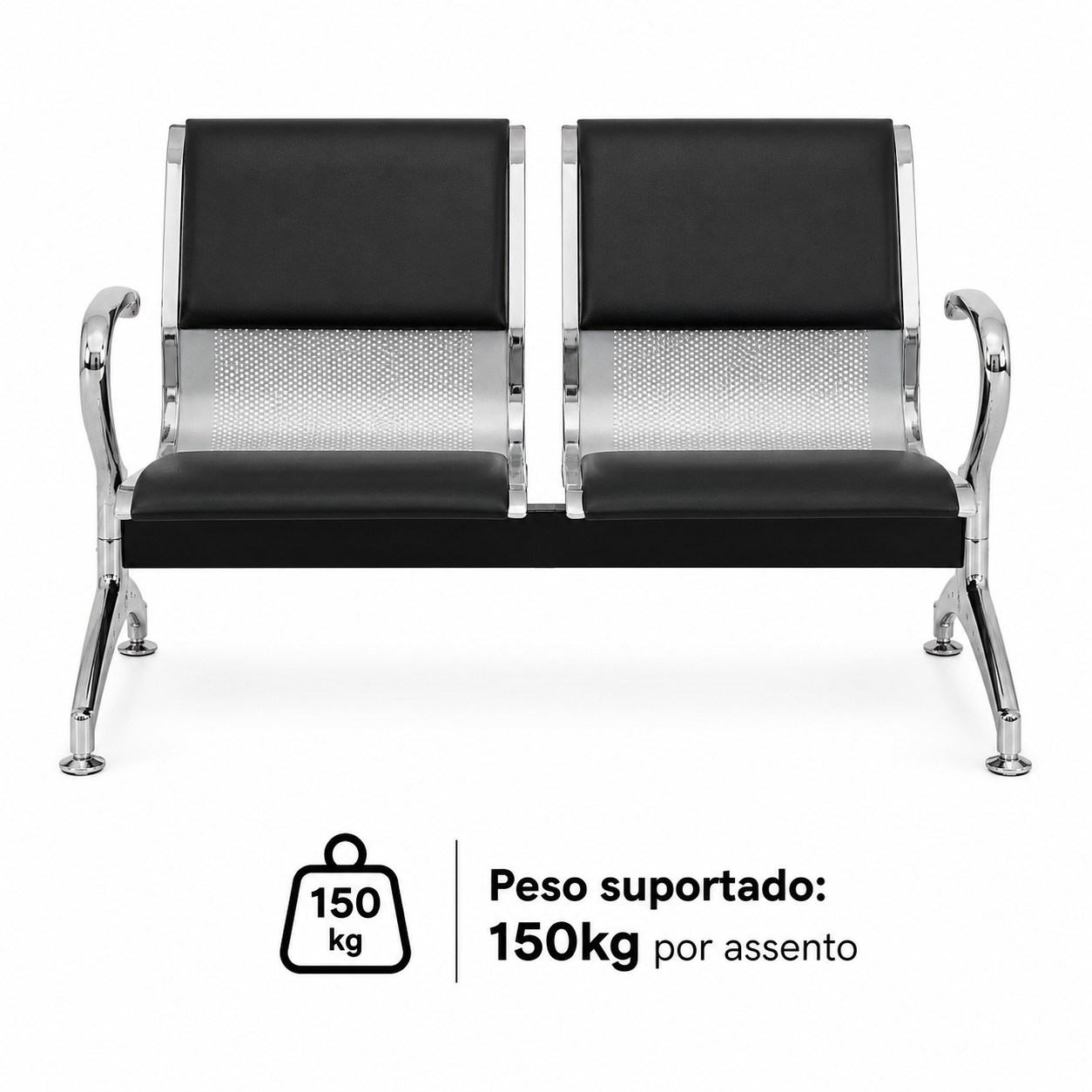 Longarina Aeroporto estofada - 02 lugares - Imagem 4