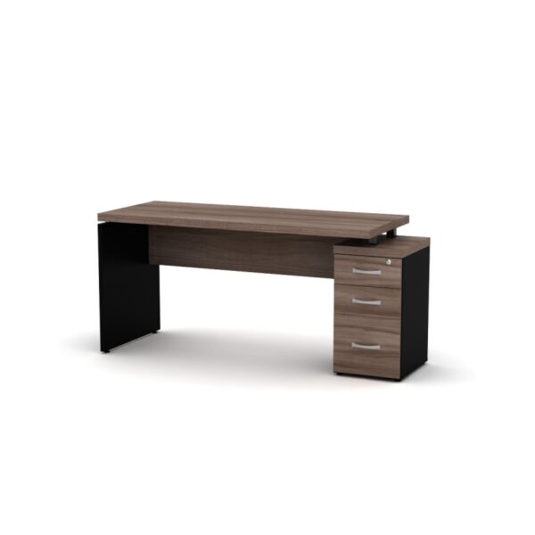 MESA RETA COM GAVETAS PEDESTAL