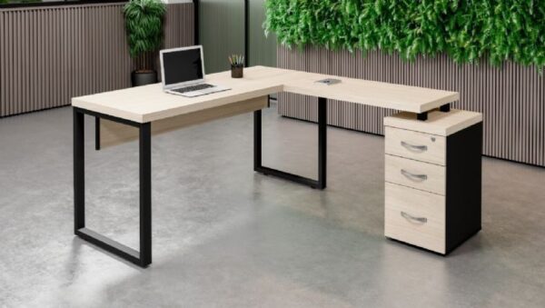 Mesa Em L Com Pé Industrial