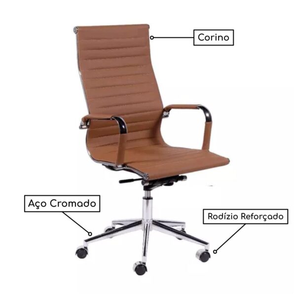 Cadeira Charles Eames Esteirinha CARAMELO - Image 3