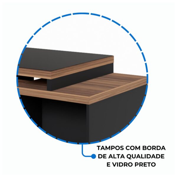MESA DIRETORIA RETA COM VIDRO - Image 2
