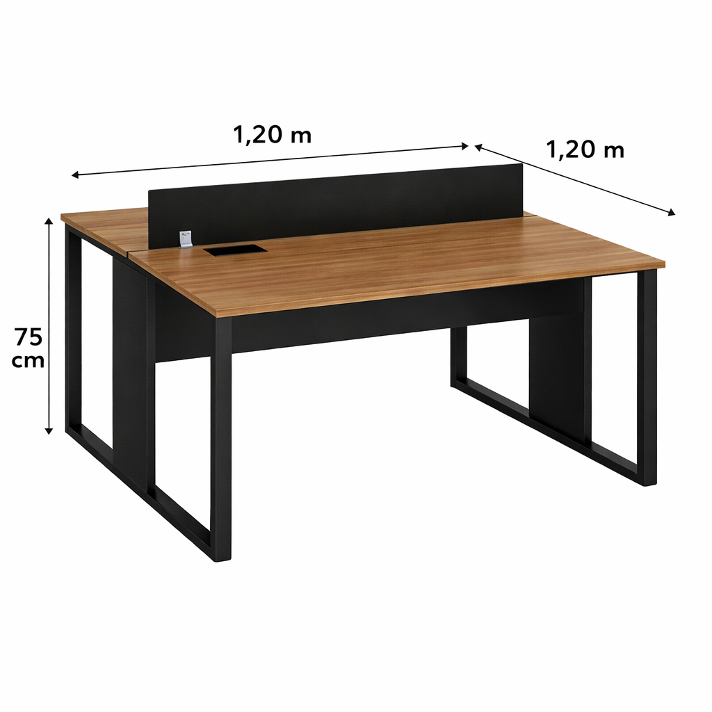 MESÃO COMPONÍVEL PÉ INDUSTRIAL NOGAL SEVILHA|PRETO - Image 4