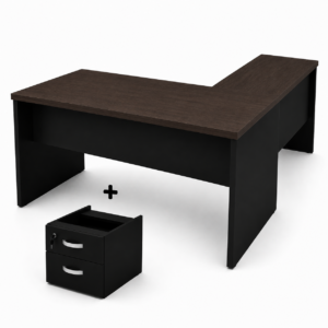 Mesa em L Maranello 1,50x1,50 – London com Preto