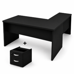 Mesa em L Maranello 1,50x1,50 –Preto