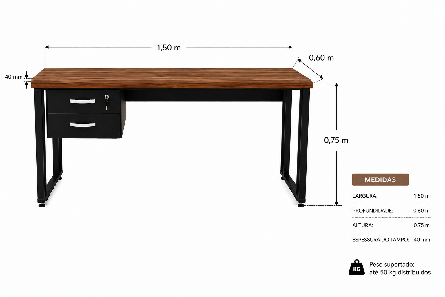 Mesa Pandim 1,50x0,60 - Imagem 2