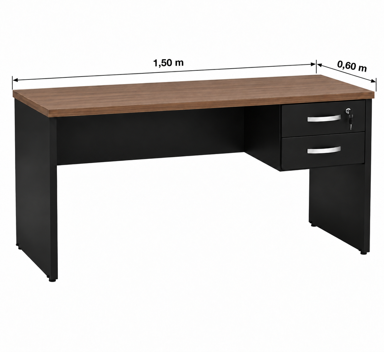Mesa Reta Maranello 1,50×60 – Nogal com Preto - Imagem 2
